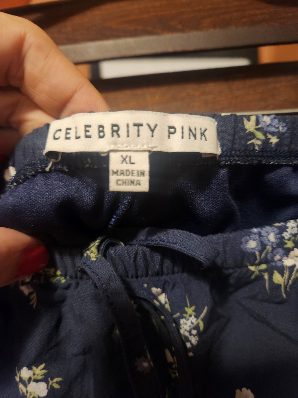 Celebrity Pink Navy Floral Midi Skirt - Picture 2 of 4